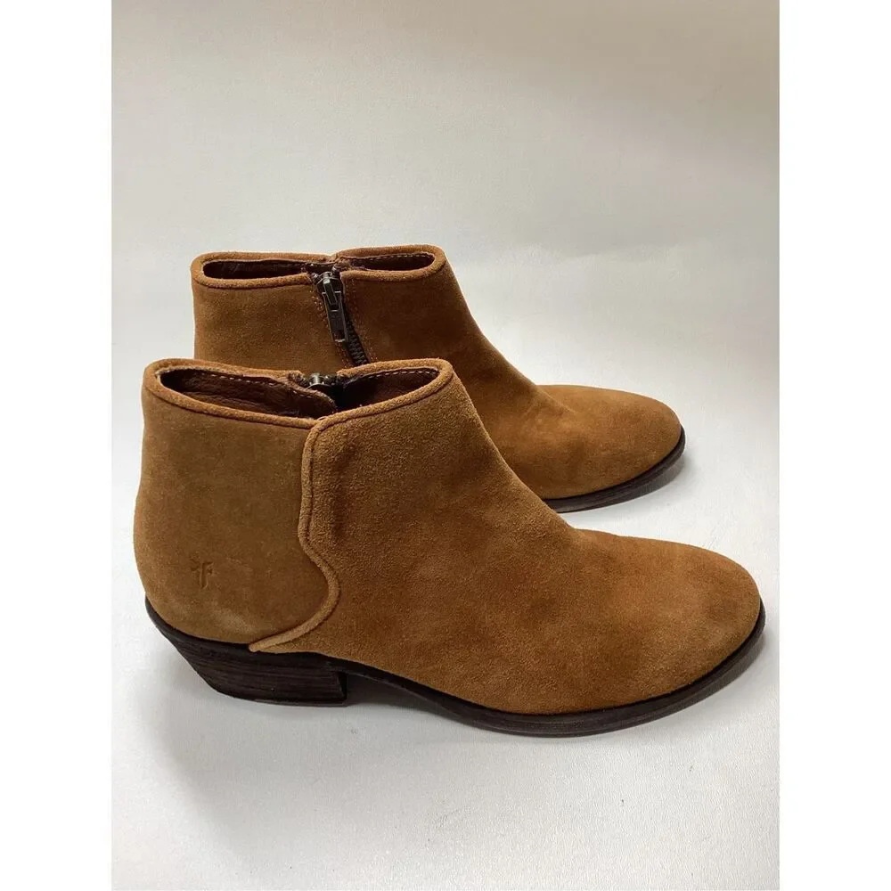 Frye carson brown bronze piping suede boots‎
